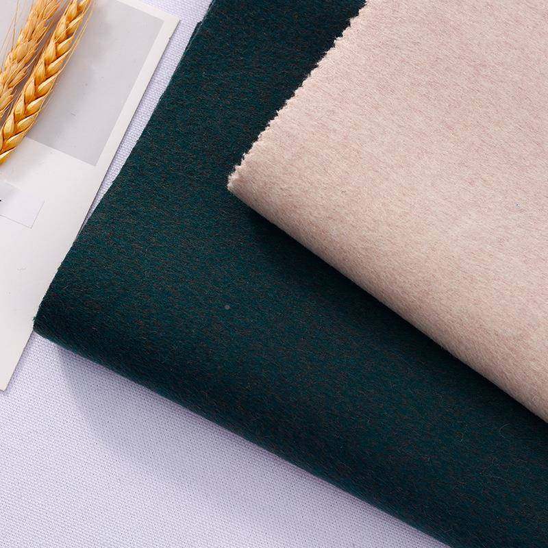 2大37205山羊10桑蚕丝顺85澳毛绒双面呢毛面料秋ELF冬衣呢外套布