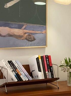 R5H实木桌面书架桌上艺小架置物架架VXO飘窗置书术书书本收纳架