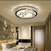 ed水晶卧吸顶灯室房间房灯饰圆形现代l简71002约大书气节能遥控灯