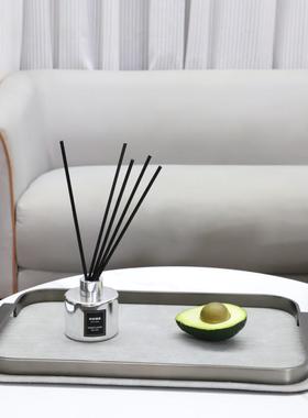 现代方简约形属金1155卧皮革托盘摆件客厅室样板间家居装饰品直销