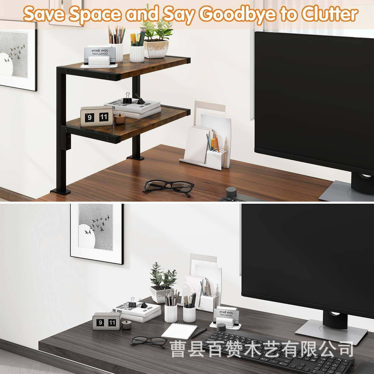 延木制置物架办公室桌面纳架家用双层书01实木伸置物收整桌理架,收纳整理,书桌收纳置物架,淘宝优惠券,粉丝福利购,淘宝优惠卷