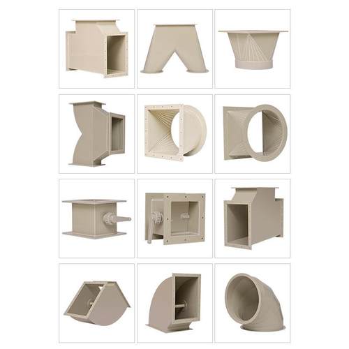 PP风管配件弯头大径阻燃成型5废气口218排放4度90度耐酸碱排接风