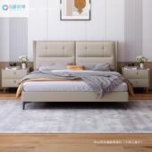 实木款 环保松木床现代皮轻奢岩板头柜简约二抽三抽储新物床边CTI