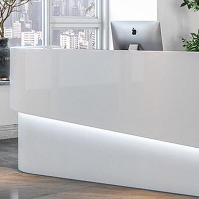 公司办前台大理石白色烤漆接J2020/J2待智厂能办公家具台前台工直