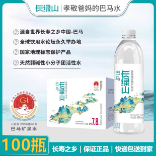 [100瓶]巴马丽琅长绿山天然弱碱性矿泉水538ml*10瓶*10箱饮用水