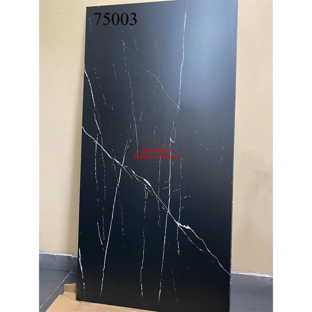 黑白根KTV酒吧酒店大堂深色地砖黑金花银白龙哑光防滑砖750×1500