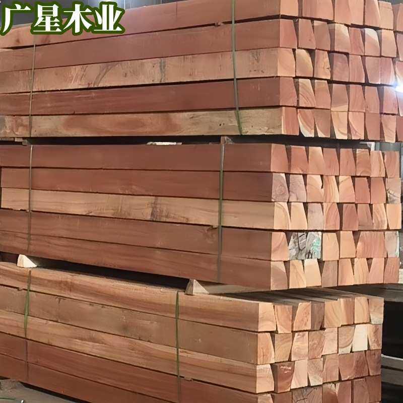 柳桉木大木方实木板材户外工程防腐木厂家斜切木垫枕木长方形现货