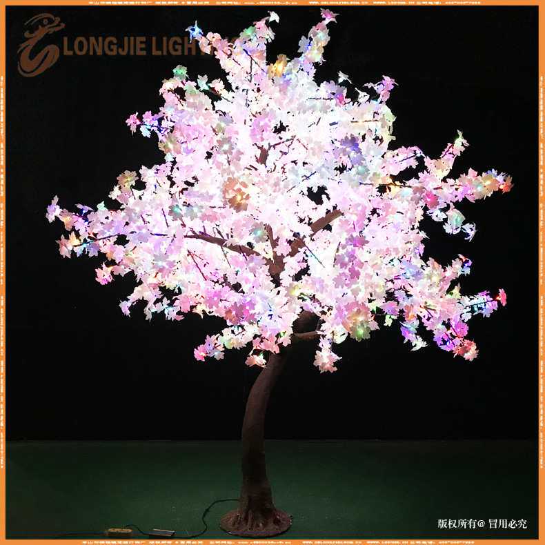 2544灯 高3米 景观树灯仿真桃花树灯发光 led树灯公园银杏树灯