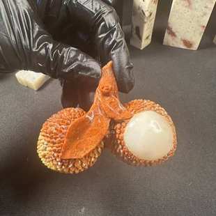 寿山石峨嵋石荔枝大吉大利摆件天然石雕雅玩工艺品茶宠