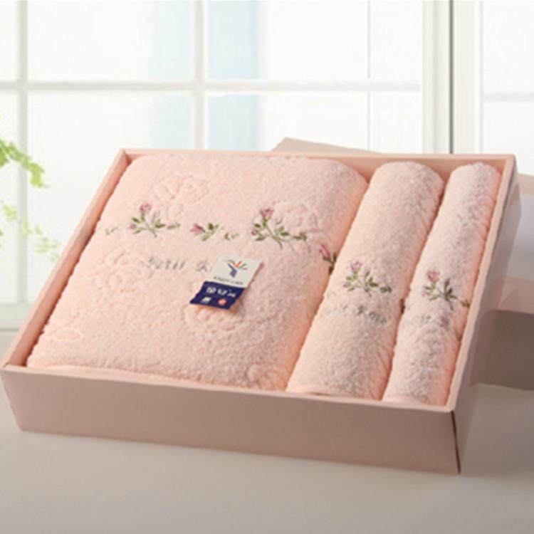 金号 纯棉绣花毛浴巾三件套 方巾毛巾浴巾礼盒,电子元器件市场,其它元器件,淘宝优惠券,粉丝福利购,淘宝优惠卷