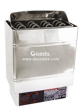 厂家供应柯仕COASTS经济型不锈钢挂壁式内控桑拿炉干蒸机炉设备