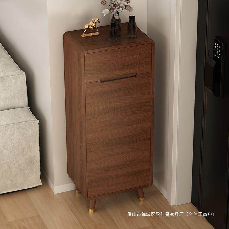进门鞋柜家用门口实木窄小户型50cm入户玄关柜新中式储物柜收纳柜