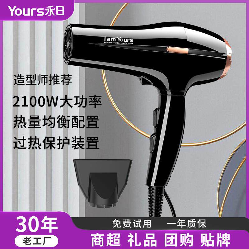 永日新店蓝光电吹风 大功率2100W多档调节 恒温吹风筒速干大风量