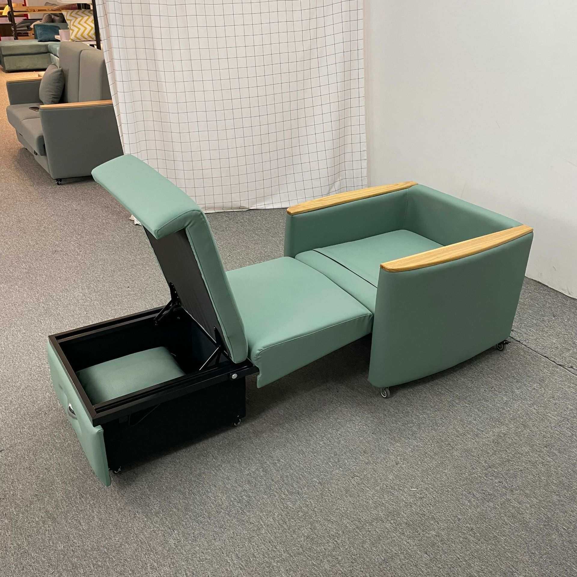 医养家具 多功能单人位陪护床 单人双人折叠沙发床两用可储物