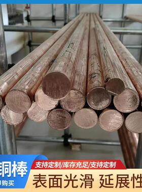 T2紫铜棒C1010无氧铜实心红铜棒C1020圆棒电极铜棒接地纯铜棒