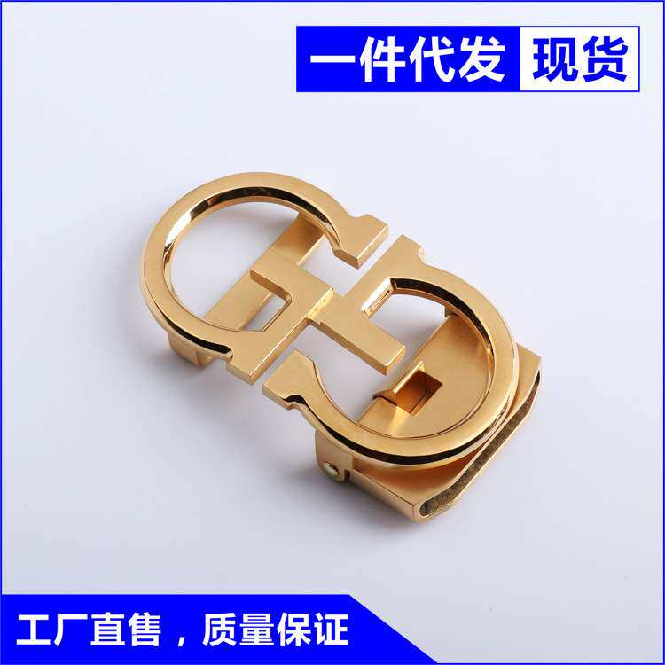 钢扣头3.5钢自动扣G字母皮 头男士腰带扣厂家直销 LOGO加工