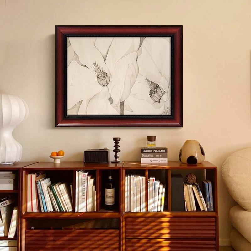 花影物语法式现代客厅入户花卉装饰画美式复古中古风玄关挂画A335