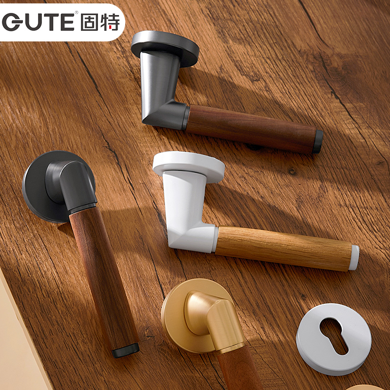 固特胡桃木原木门锁复古卧室室内