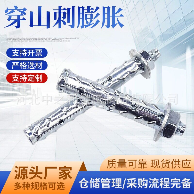 镀锌穿山刺膨胀螺栓 加气块专用外膨胀 多种规格 厂家整箱批发