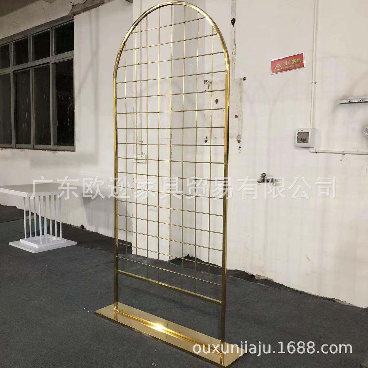 婚庆网格背景屏风不锈钢钛金电镀外销款舞台嵌板道具装饰品欧逊五