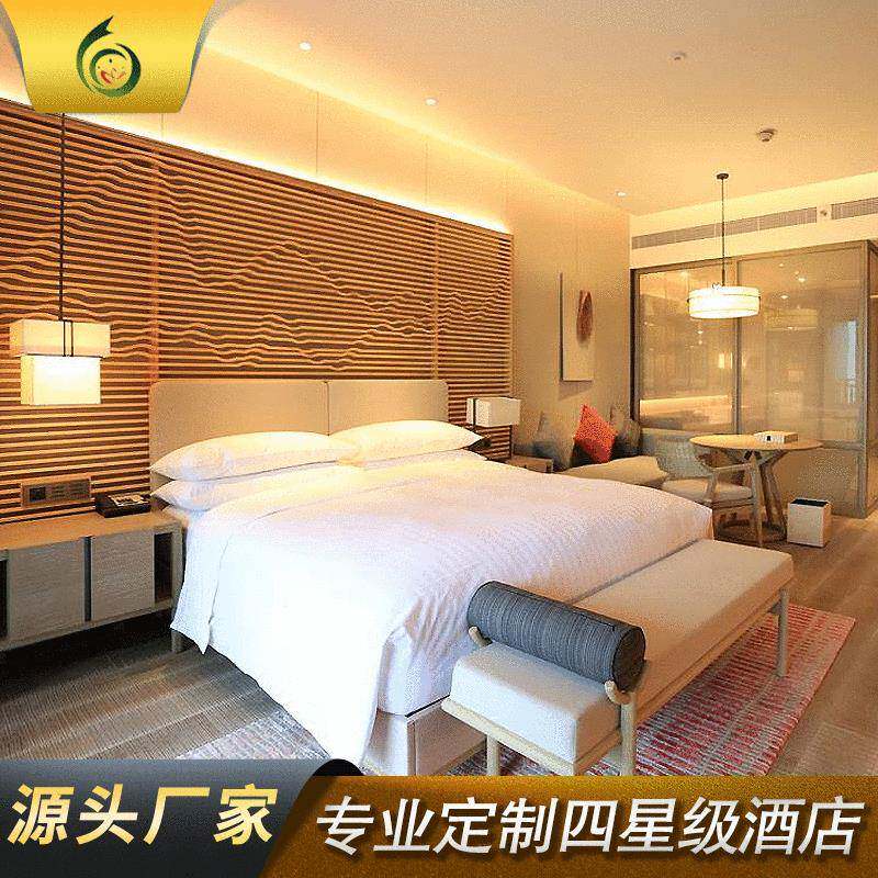 厂家定制新中式酒店家具设施床 客房家具 衣柜 四星級专业定制