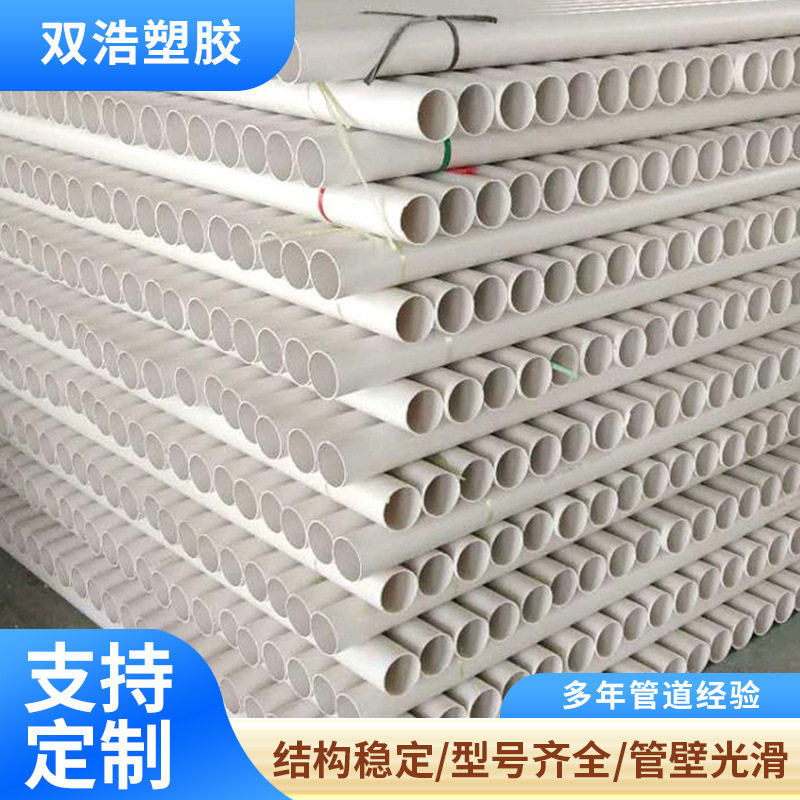 PVC排水管下水道管UPVC大口径排污管400PVC排水排污管110厂家