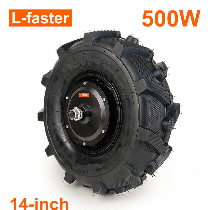 齿速比1:5手推车低速电机轮农用轮胎14x5.00-6.5用电动独轮车
