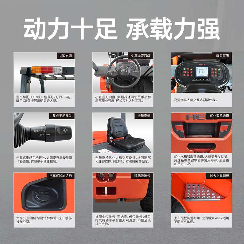 合力叉车座驾式内燃叉车3吨5吨平衡重式液压升降四轮燃油柴油叉车