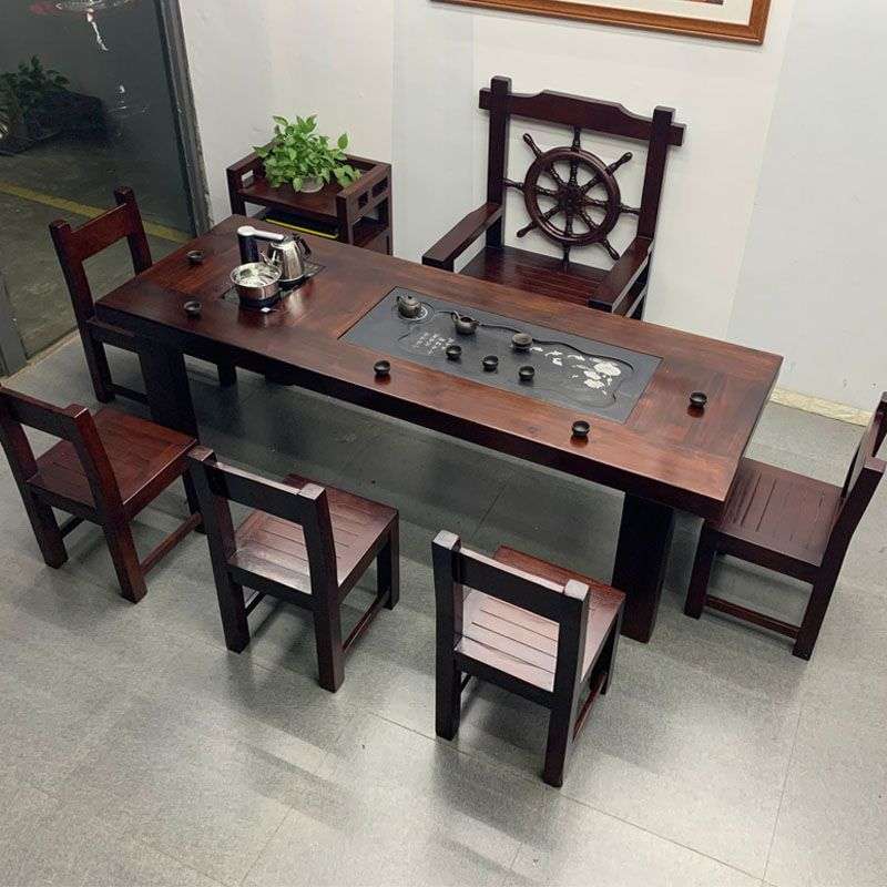 沉船木茶几办公室商用组合加厚网红居家办公用品阳台落地窗茶几