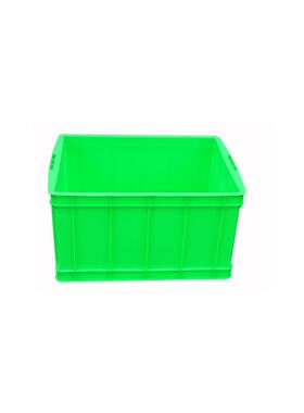 700-390周转箱红色黄色塑料箱长方形加厚大号熟胶储物运输箱带盖