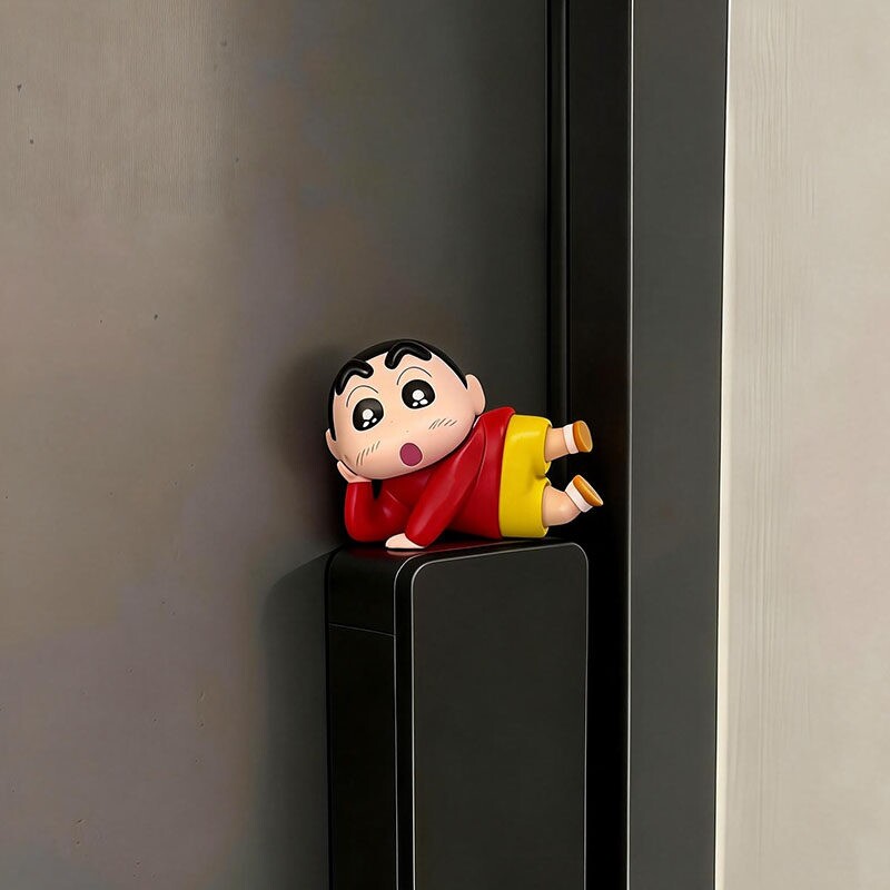 蜡笔小新新年摆件智能门锁门上装饰品马年挂饰春节入户门把手装饰