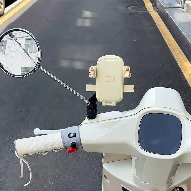 电动车手机支架后视镜支架防震防抖自行车摩托车导航固定支架可爱