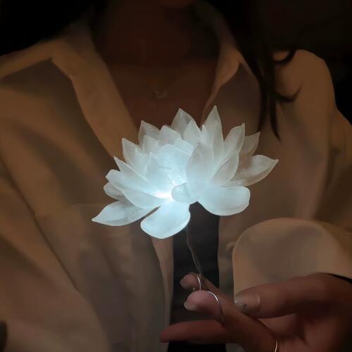 白月光莲花灯手持悬浮莲花手工diy材料包可发光氛围感礼物送朋友