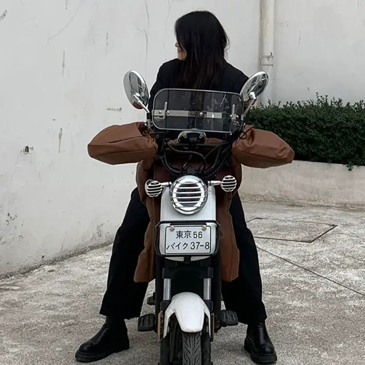 电动车挡风被分体冬季款摩托车挡风被女士加绒加厚防水防寒防风罩