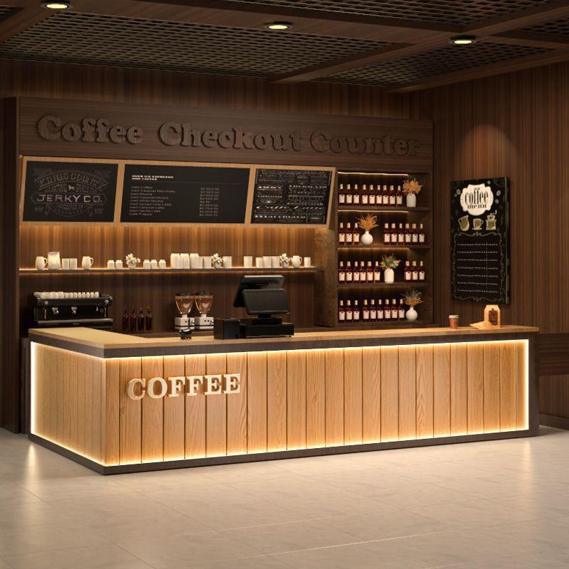 吧台收银台简约现代咖啡奶茶店花店酒吧柜台公司前台接待台操作台