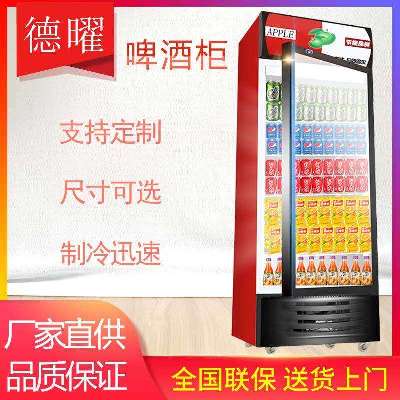 饮料展示柜啤酒柜立式直冷双门冰柜玻璃冰箱带轮子冷藏保鲜柜
