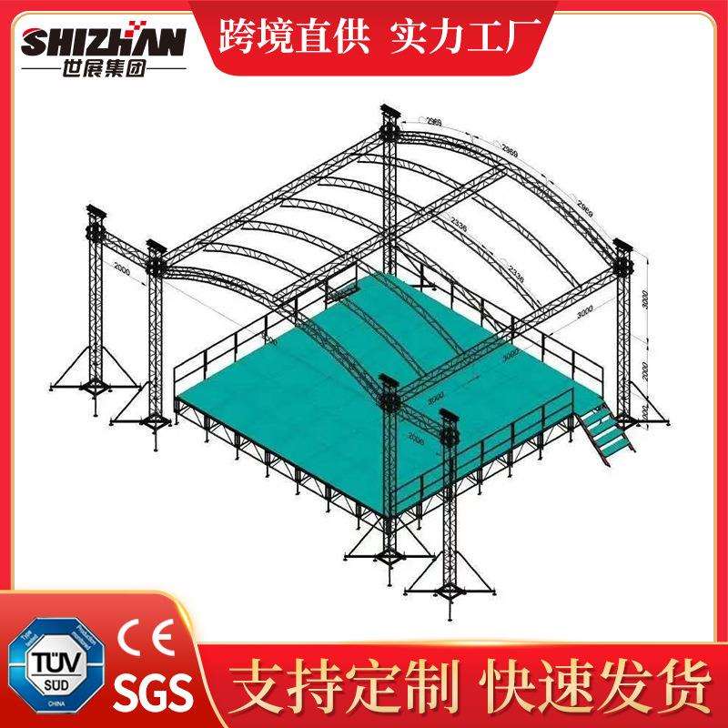 铝合金舞台桁架灯光架 truss架钢铁雷亚架演出活动舞台方管厂家
