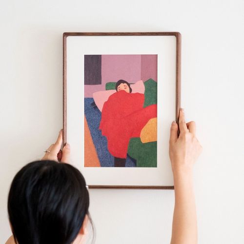 实木画框定制diy照片打印加相框高级感放大尺寸挂画客厅装裱挂墙