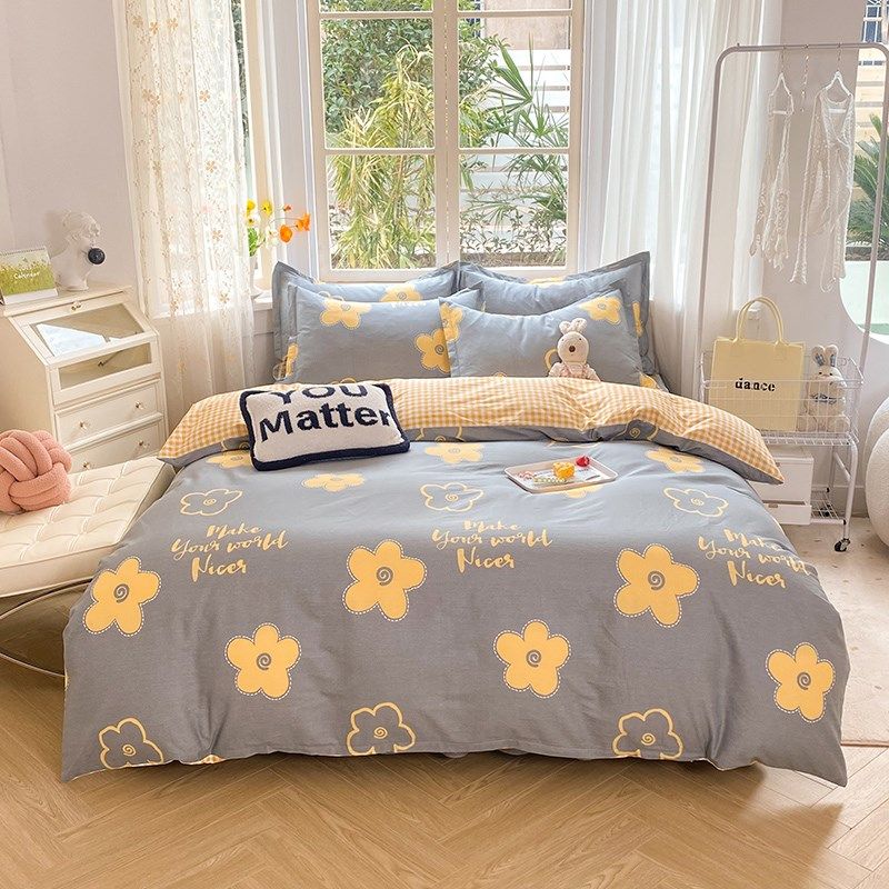 花卉全棉床裙四件套花边防滑简约风双人床套1.8m床纯棉床罩款套件,床上用品,床品套件/四件套/多件套,淘宝优惠券,粉丝福利购,淘宝优惠卷