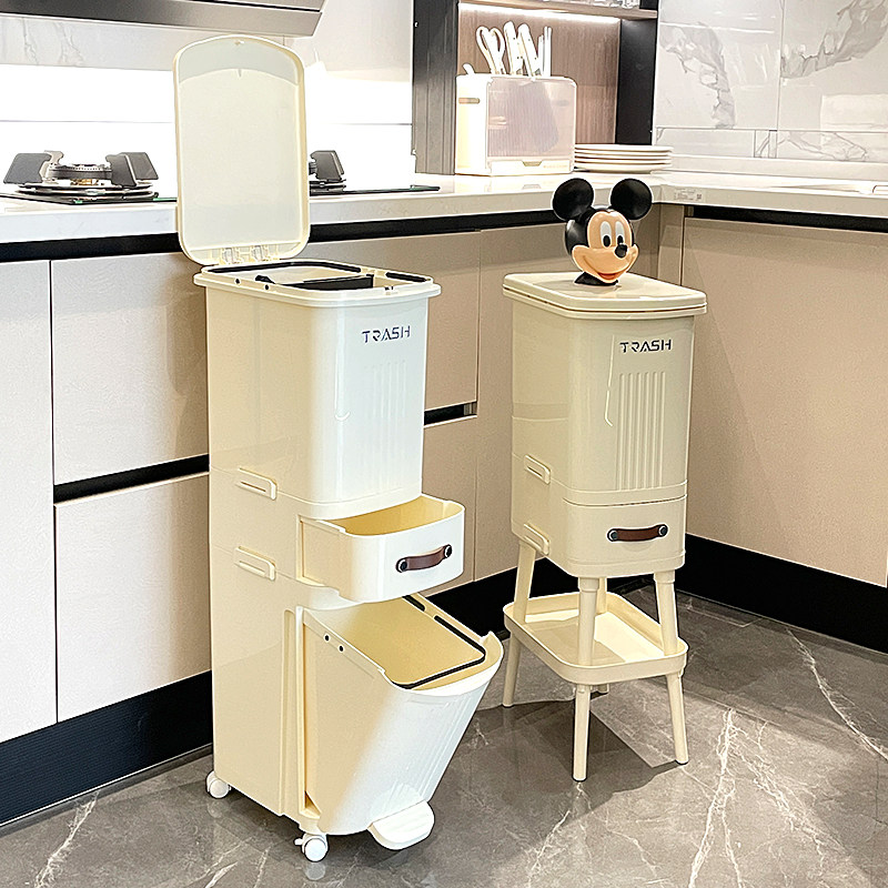 厨房垃圾桶家用厨房专用带盖子防臭大容量双层厨余干湿分离分类日,家庭/个人清洁工具,垃圾桶,淘宝优惠券,粉丝福利购,淘宝优惠卷