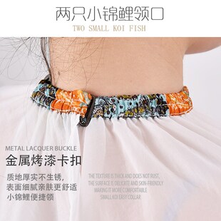 夏季 围布潮高档美发店剪头发专用伸缩领理髲围布不沾发 超薄有袖