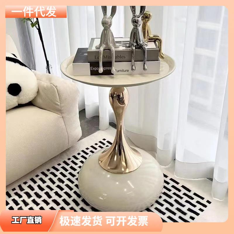 客厅沙发边柜侧柜茶几阳台置物架简约创意圆桌子轻奢小边几床头柜