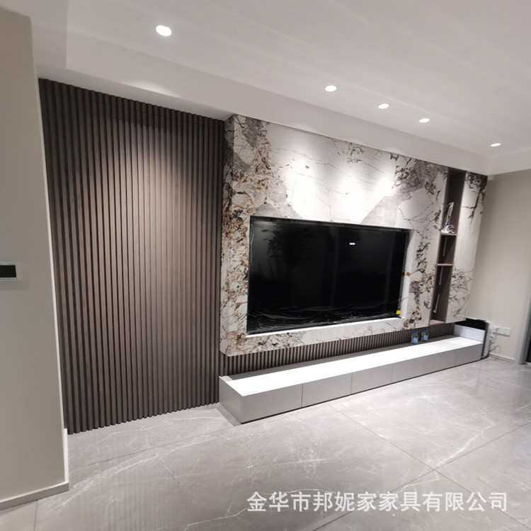 义乌全屋定制工厂 电视背景护墙装饰柜格栅隐形门整体定制衣橱柜
