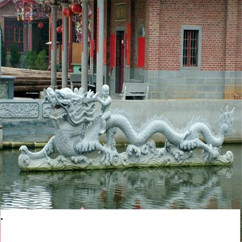 园林造景石雕动物龙 中式传统石雕工艺品厂家 石头神兽雕像
