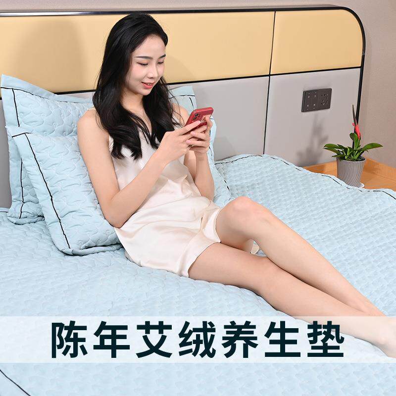 厂家艾草夏凉被艾绒填充内胆 夏凉枕艾绒被子床垫家纺四件套