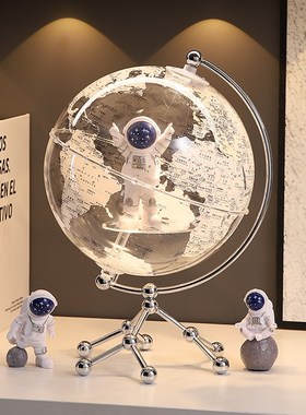 地球仪摆件轻奢高档客厅高级感小众宇航员男孩女孩童生日乔迁礼物