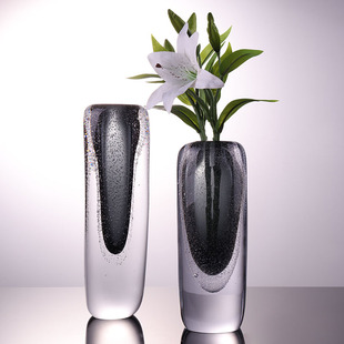 现代简约琉璃艺术气泡花瓶轻奢客厅样板间家装饰高级感插花瓶摆件