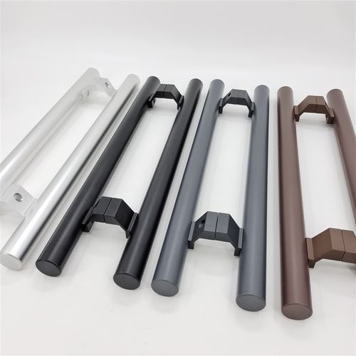 玻璃门把手店铺大门有框门拉手加厚全实心斜脚黑色灰色可定做孔距