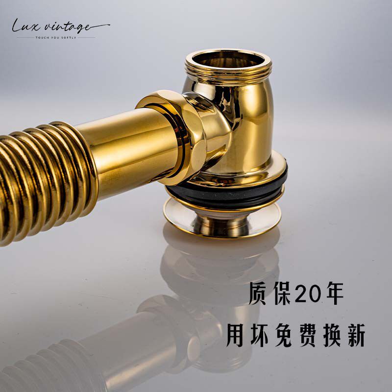 陶瓷浴缸防虫防臭提拉超薄下水器洗浴盆波纹管带螺纹弹跳芯下水管