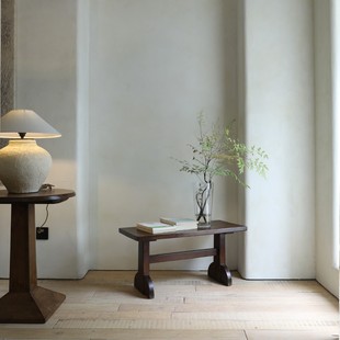 叕木 新中式复古实木边几桌子中古客厅沙发茶台几侘寂风民宿家具